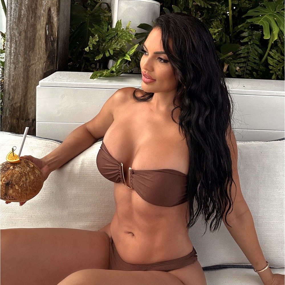 NWT brand new brown Fashion Nova 2 piece bandeau bikini